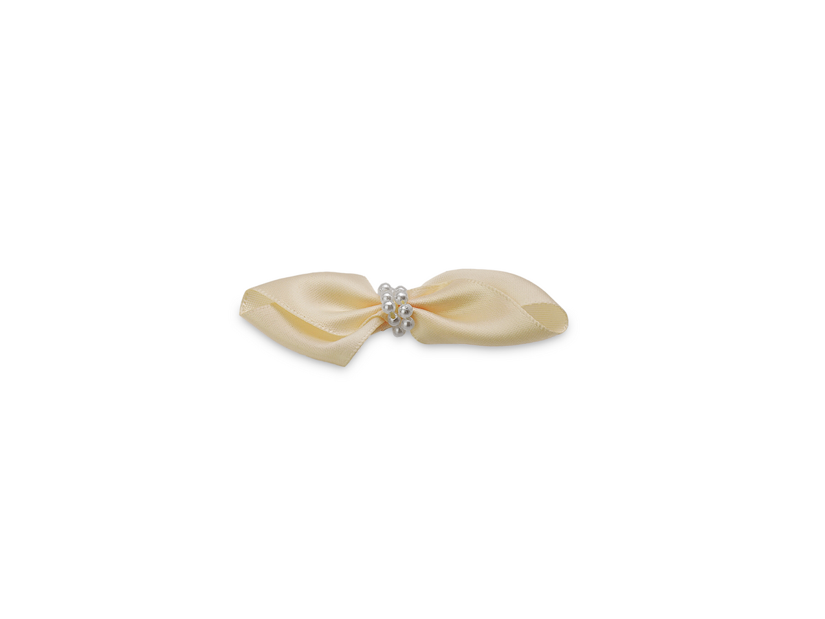 M2 Champagne saténová mašlička 7,5 x 3,8 cm